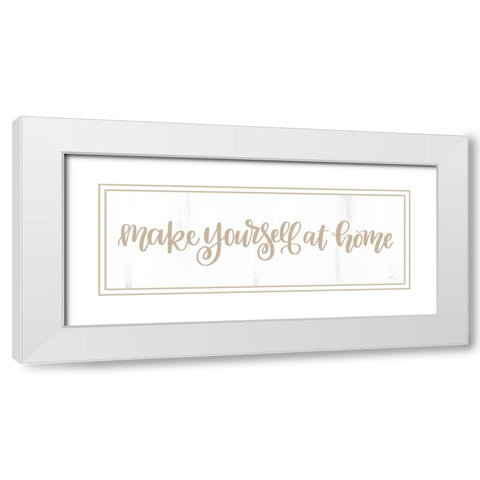 Make Yourself at Home White Modern Wood Framed Art Print with Double Matting by Imperfect Dust