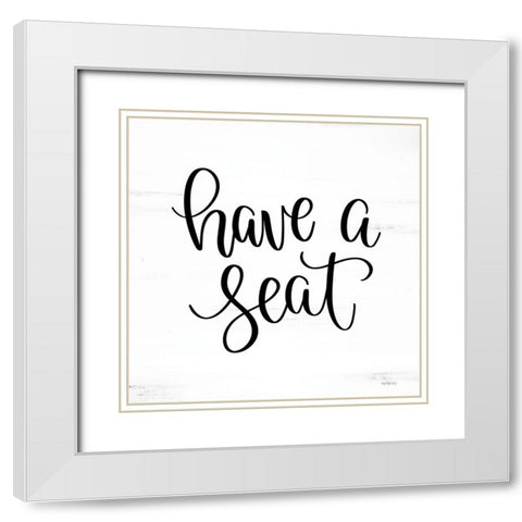 Have a Seat White Modern Wood Framed Art Print with Double Matting by Imperfect Dust