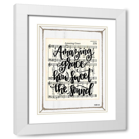 Amazing Grace White Modern Wood Framed Art Print with Double Matting by Imperfect Dust