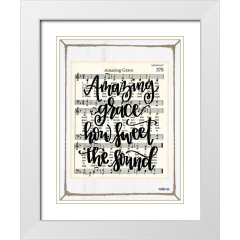 Amazing Grace White Modern Wood Framed Art Print with Double Matting by Imperfect Dust