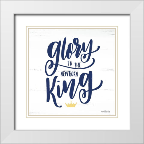 Newborn King White Modern Wood Framed Art Print with Double Matting by Imperfect Dust