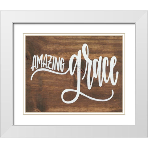 Amazing Grace White Modern Wood Framed Art Print with Double Matting by Imperfect Dust
