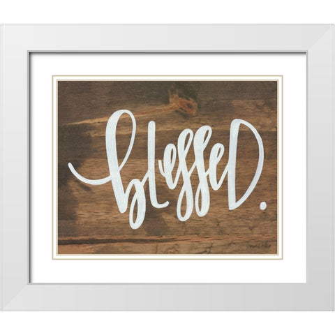 Blessed White Modern Wood Framed Art Print with Double Matting by Imperfect Dust