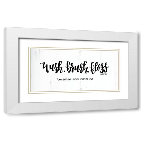 Wash Brush Floss     White Modern Wood Framed Art Print with Double Matting by Imperfect Dust