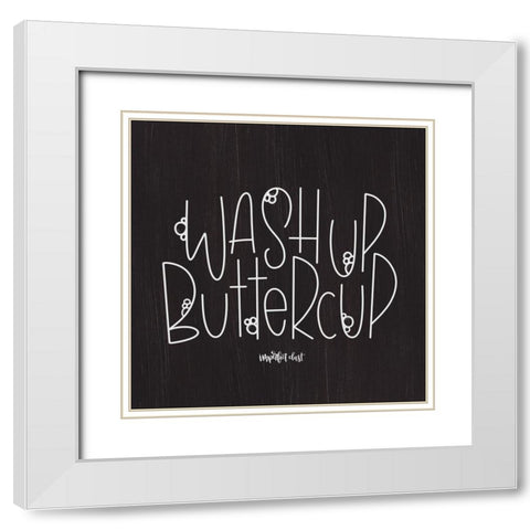Wash Up Buttercup White Modern Wood Framed Art Print with Double Matting by Imperfect Dust