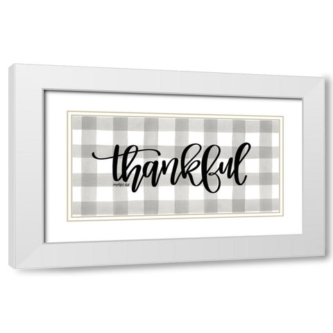 Thankful White Modern Wood Framed Art Print with Double Matting by Imperfect Dust
