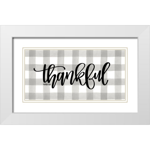 Thankful White Modern Wood Framed Art Print with Double Matting by Imperfect Dust