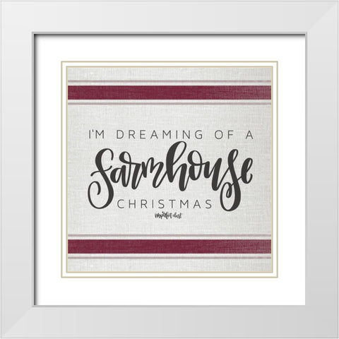 Farmhouse Christmas   White Modern Wood Framed Art Print with Double Matting by Imperfect Dust