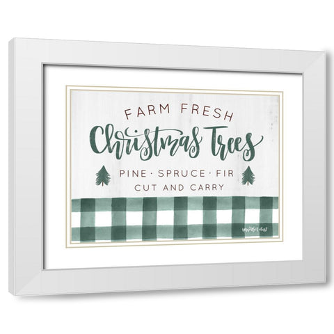 Farm Fresh Christmas Trees  White Modern Wood Framed Art Print with Double Matting by Imperfect Dust