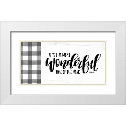 Its the Most Wonderful Time White Modern Wood Framed Art Print with Double Matting by Imperfect Dust