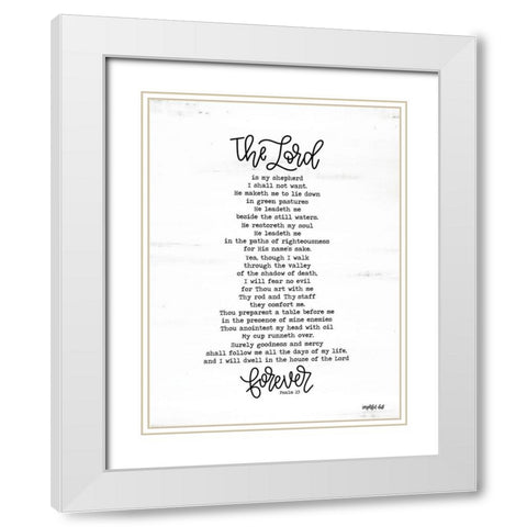 Psalm 23 White Modern Wood Framed Art Print with Double Matting by Imperfect Dust