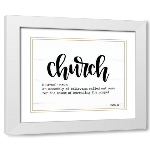 Church White Modern Wood Framed Art Print with Double Matting by Imperfect Dust