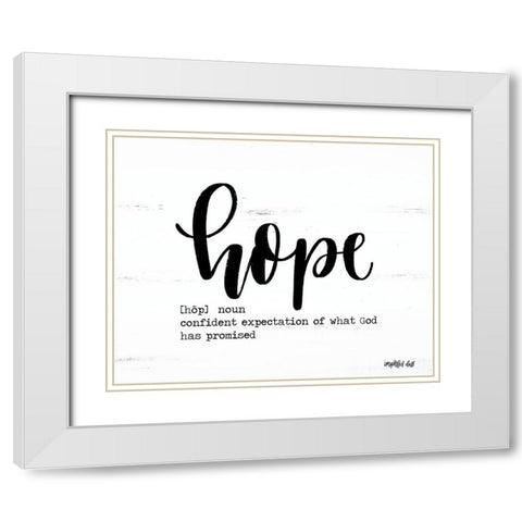 Hope White Modern Wood Framed Art Print with Double Matting by Imperfect Dust
