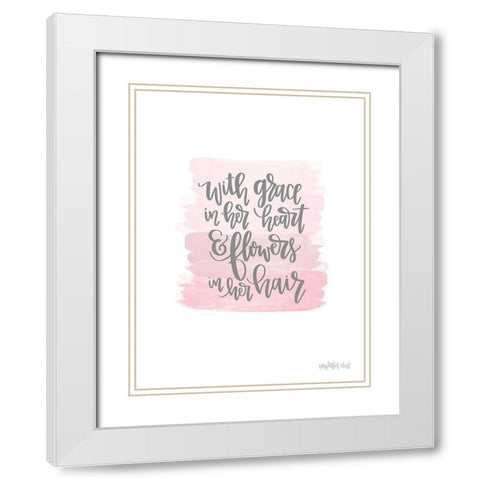 Grace in Her Heart White Modern Wood Framed Art Print with Double Matting by Imperfect Dust