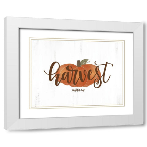 Harvest Pumpkin White Modern Wood Framed Art Print with Double Matting by Imperfect Dust