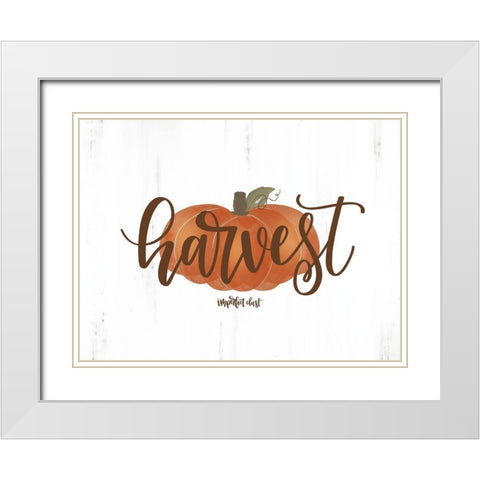 Harvest Pumpkin White Modern Wood Framed Art Print with Double Matting by Imperfect Dust