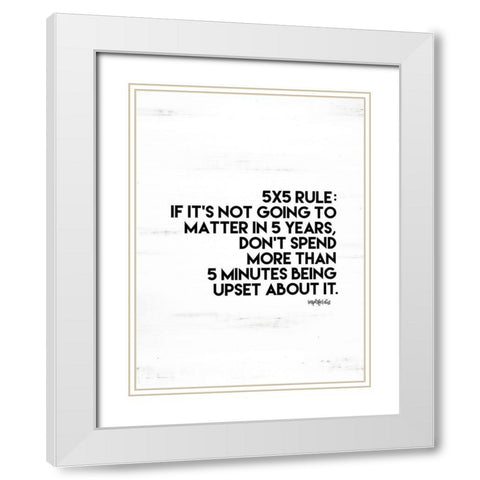 5x5 Rule White Modern Wood Framed Art Print with Double Matting by Imperfect Dust