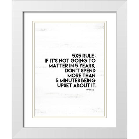 5x5 Rule White Modern Wood Framed Art Print with Double Matting by Imperfect Dust