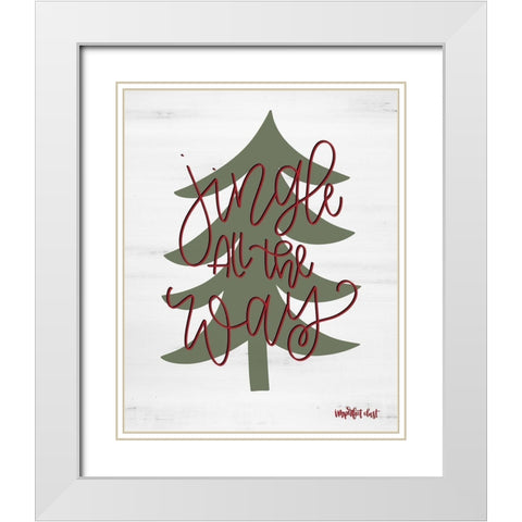 Jingle All the Way White Modern Wood Framed Art Print with Double Matting by Imperfect Dust