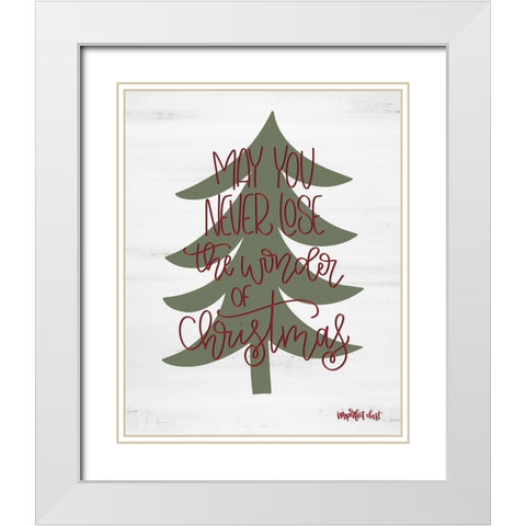 Wonder of Christmas White Modern Wood Framed Art Print with Double Matting by Imperfect Dust