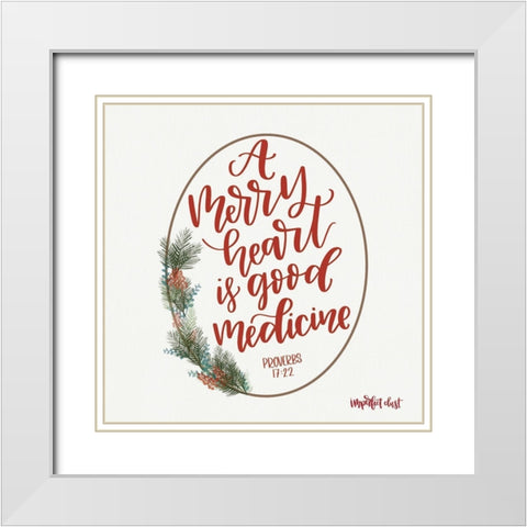 Merry Heart White Modern Wood Framed Art Print with Double Matting by Imperfect Dust