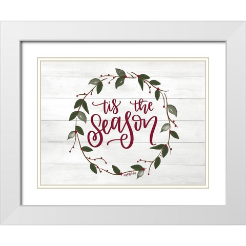 Tis the Season White Modern Wood Framed Art Print with Double Matting by Imperfect Dust