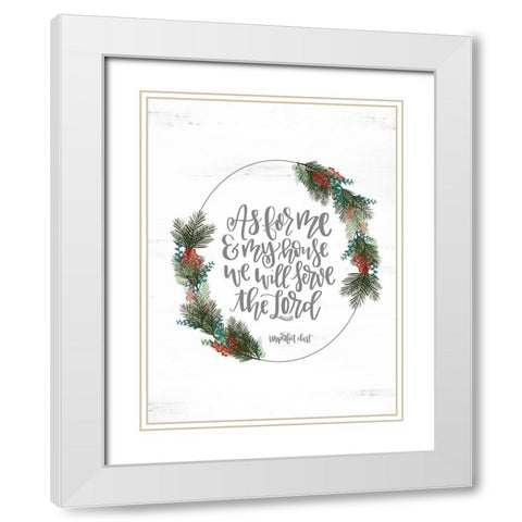 Joshua 24:15 White Modern Wood Framed Art Print with Double Matting by Imperfect Dust