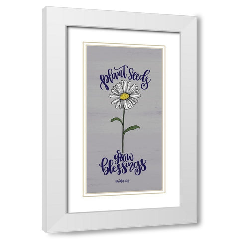 Plant Seeds White Modern Wood Framed Art Print with Double Matting by Imperfect Dust