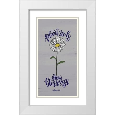 Plant Seeds White Modern Wood Framed Art Print with Double Matting by Imperfect Dust