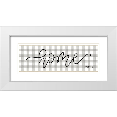 Buffalo Plaid Home White Modern Wood Framed Art Print with Double Matting by Imperfect Dust