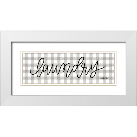 Buffalo Plaid Laundry White Modern Wood Framed Art Print with Double Matting by Imperfect Dust