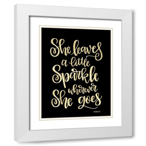 She Leaves a Little Sparkle II White Modern Wood Framed Art Print with Double Matting by Imperfect Dust