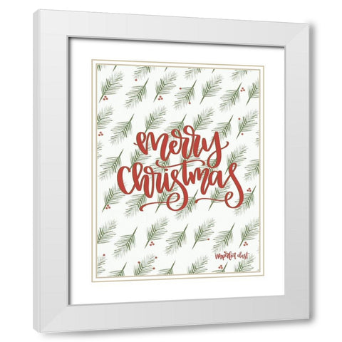 Merry Christmas   White Modern Wood Framed Art Print with Double Matting by Imperfect Dust