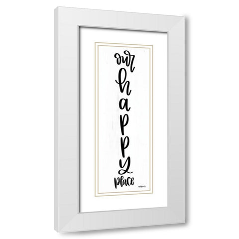 Our Happy Place White Modern Wood Framed Art Print with Double Matting by Imperfect Dust