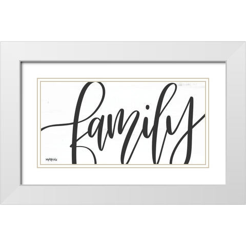 Family White Modern Wood Framed Art Print with Double Matting by Imperfect Dust