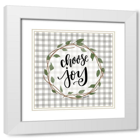 Choose Joy White Modern Wood Framed Art Print with Double Matting by Imperfect Dust