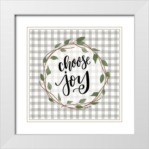 Choose Joy White Modern Wood Framed Art Print with Double Matting by Imperfect Dust