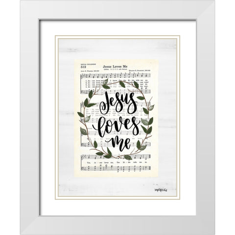 Jesus Loves Me Hymn White Modern Wood Framed Art Print with Double Matting by Imperfect Dust