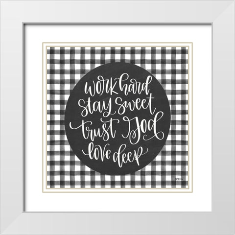 Trust God White Modern Wood Framed Art Print with Double Matting by Imperfect Dust