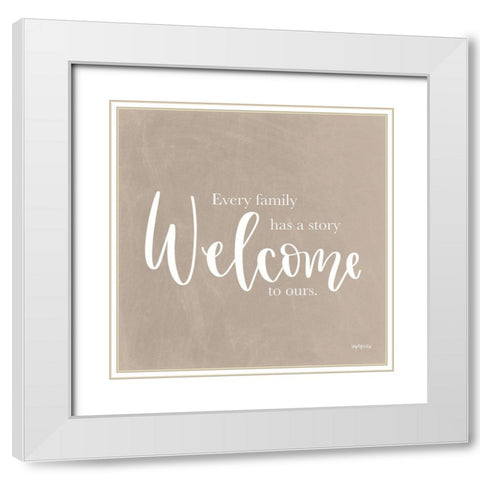Welcome White Modern Wood Framed Art Print with Double Matting by Imperfect Dust