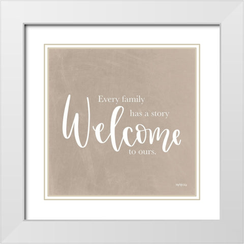 Welcome White Modern Wood Framed Art Print with Double Matting by Imperfect Dust