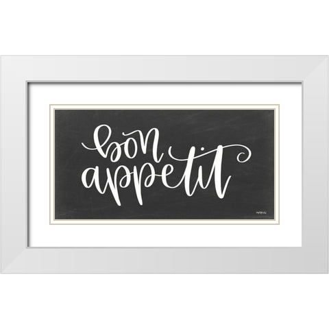 Bon Appetit White Modern Wood Framed Art Print with Double Matting by Imperfect Dust
