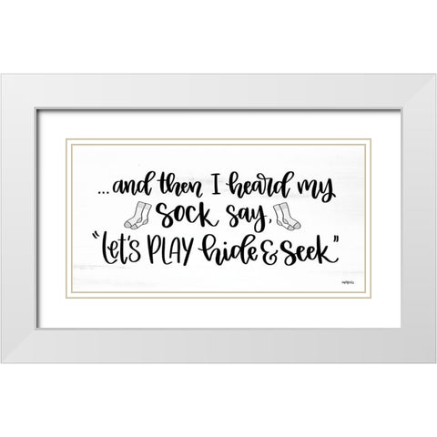 Sock Seek I White Modern Wood Framed Art Print with Double Matting by Imperfect Dust