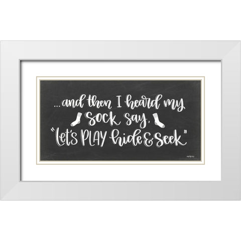 Sock Seek II White Modern Wood Framed Art Print with Double Matting by Imperfect Dust