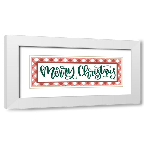 Merry Christmas White Modern Wood Framed Art Print with Double Matting by Imperfect Dust