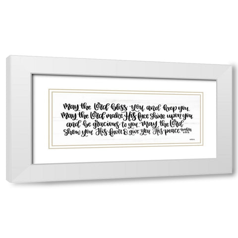 May the Lord Bless You and Keep You    White Modern Wood Framed Art Print with Double Matting by Imperfect Dust