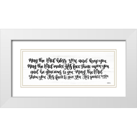 May the Lord Bless You and Keep You    White Modern Wood Framed Art Print with Double Matting by Imperfect Dust