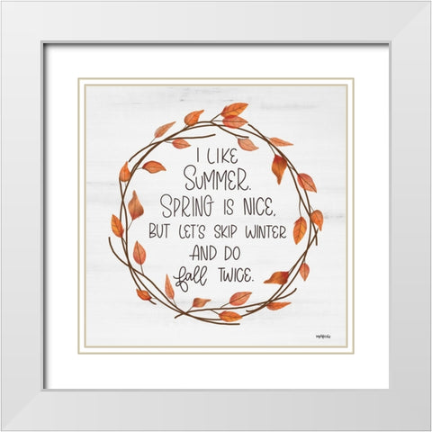 Fall Twice Wreath    White Modern Wood Framed Art Print with Double Matting by Imperfect Dust