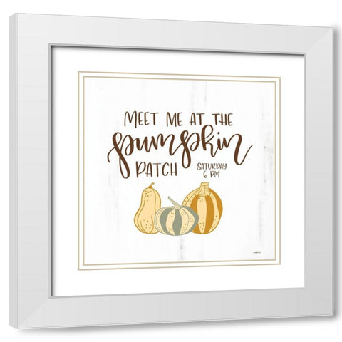 Pumpkin Patch    White Modern Wood Framed Art Print with Double Matting by Imperfect Dust
