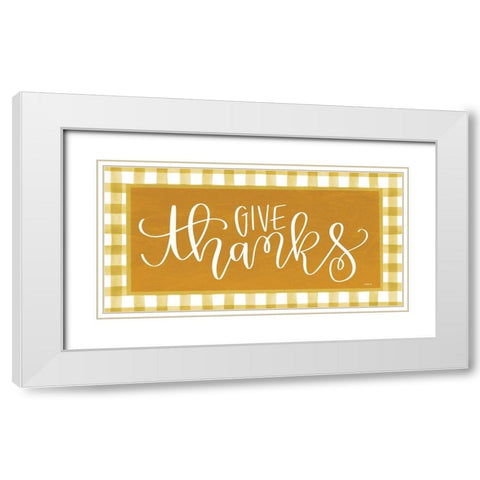 Give Thanks    White Modern Wood Framed Art Print with Double Matting by Imperfect Dust